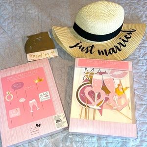 Just Married Hat, Bride to Be Banner and Photo Booth Props
